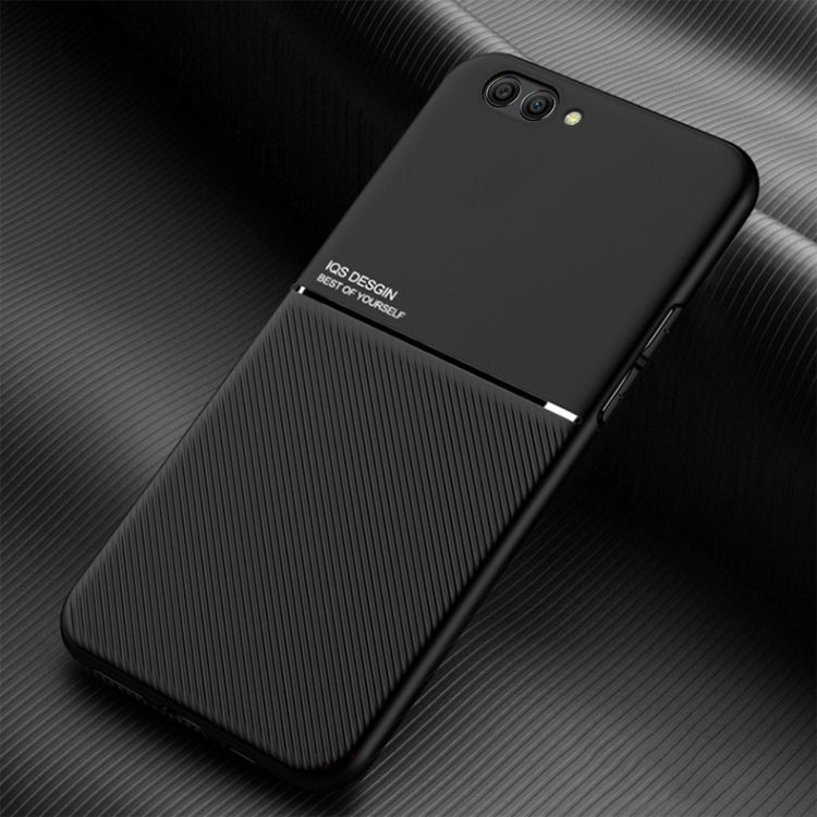 For OPPO R11 Plus Classic Tilt Strip Grain Magnetic Shockproof PC + TPU Case
