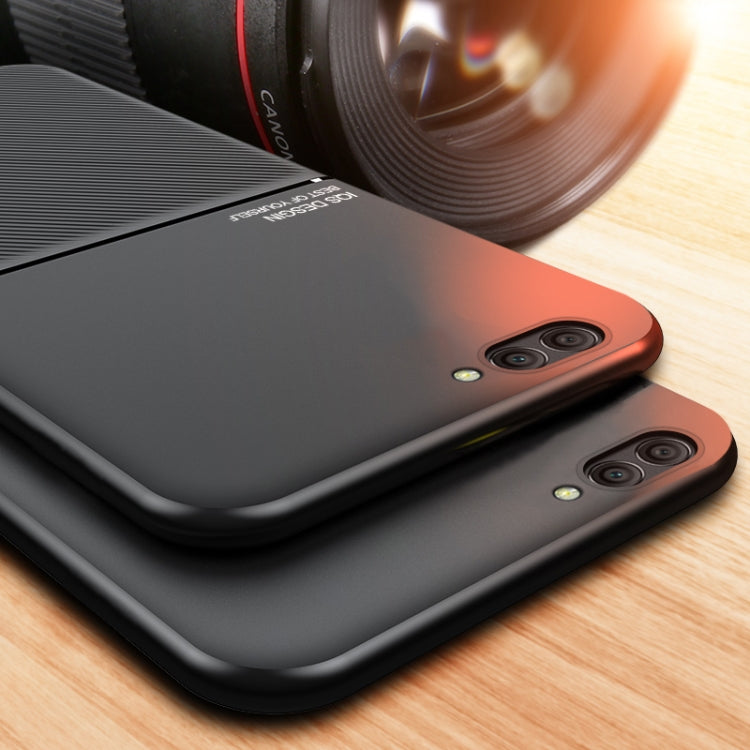 For OPPO R11 Plus Classic Tilt Strip Grain Magnetic Shockproof PC + TPU Case