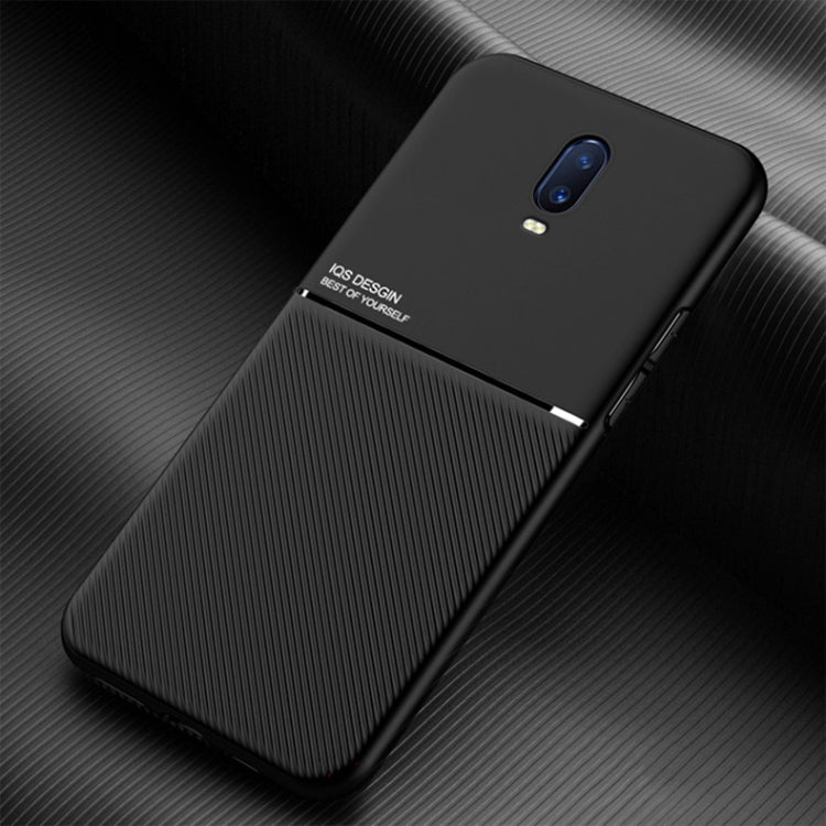 For OPPO R17 Classic Tilt Strip Grain Magnetic Shockproof PC + TPU Case