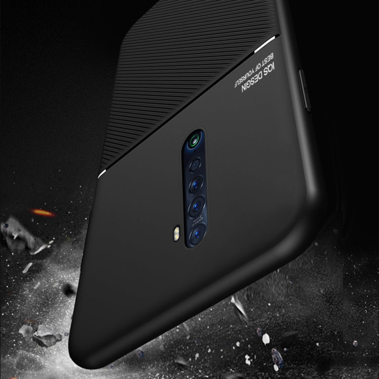 For OPPO Reno2 Classic Tilt Strip Grain Magnetic Shockproof PC + TPU Case