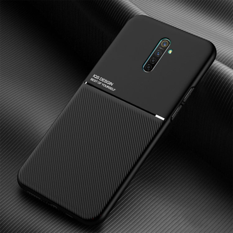 For OPPO Reno Ace Classic Tilt Strip Grain Magnetic Shockproof PC + TPU Case