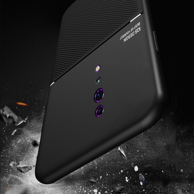 For OPPO Reno Z Classic Tilt Strip Grain Magnetic Shockproof PC + TPU Case
