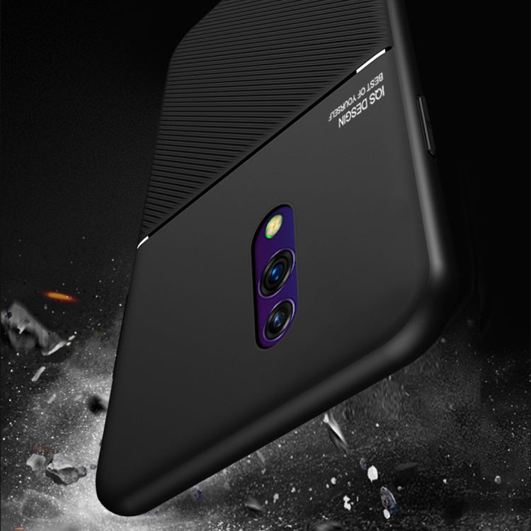 For OPPO Reno Classic Tilt Strip Grain Magnetic Shockproof PC + TPU Case