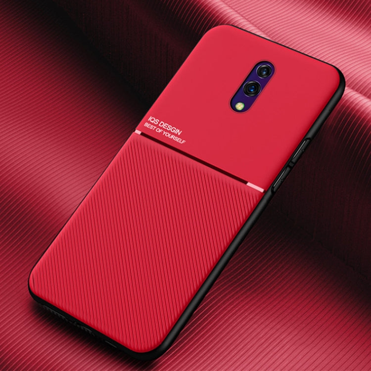 For OPPO Reno Classic Tilt Strip Grain Magnetic Shockproof PC + TPU Case