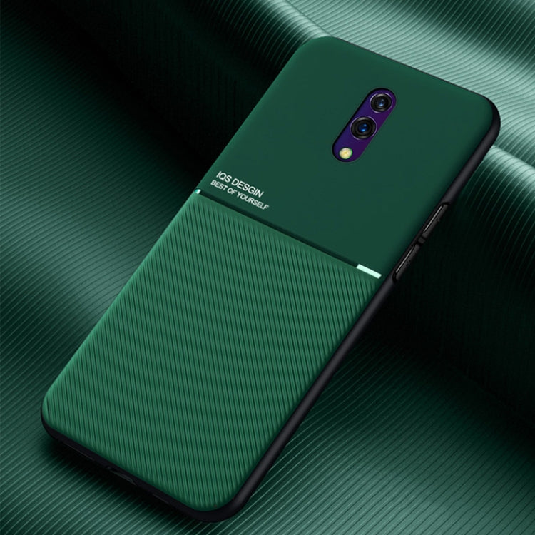 For OPPO Reno Classic Tilt Strip Grain Magnetic Shockproof PC + TPU Case