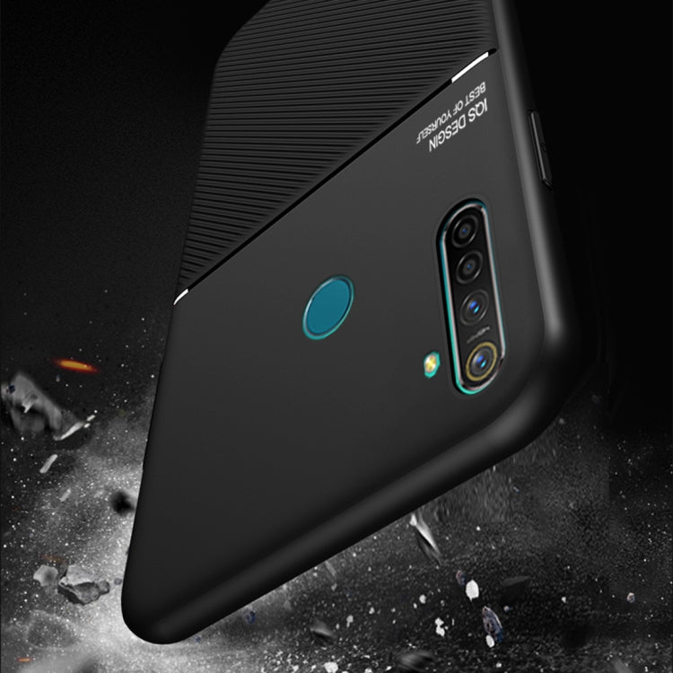 For OPPO Realme Q Classic Tilt Strip Grain Magnetic Shockproof PC + TPU Case