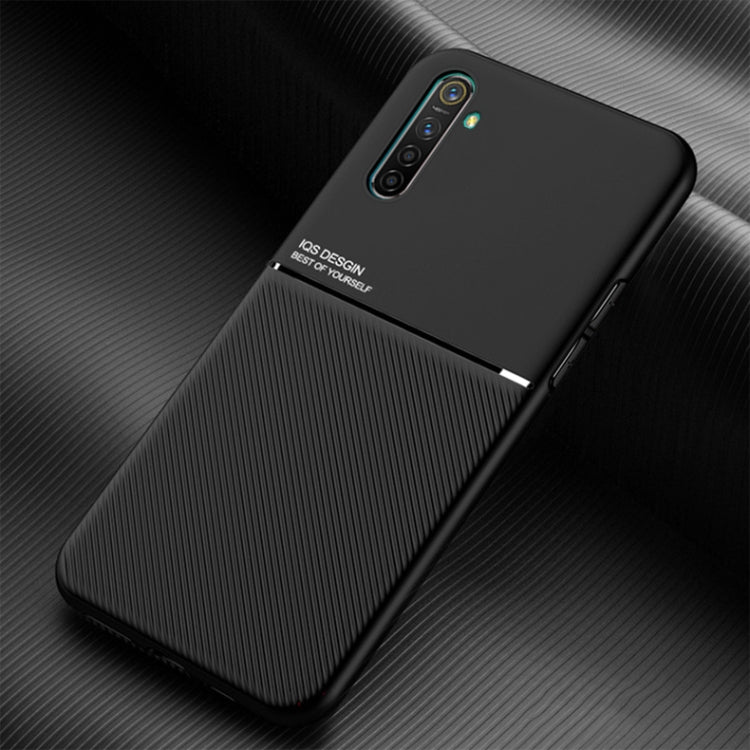 For OPPO Realme X2 Classic Tilt Strip Grain Magnetic Shockproof PC + TPU Case