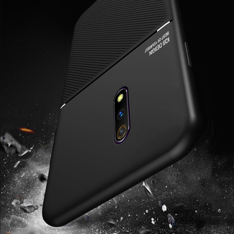 For OPPO Realme X Lite Classic Tilt Strip Grain Magnetic Shockproof PC + TPU Case