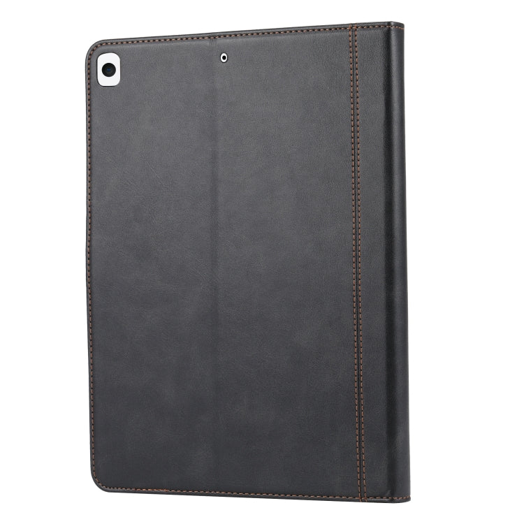 For iPad 10.2 Calf Texture Double Fold Clasp Horizontal Flip Leather Case with Photo Frame & Holder & Card Slots & Wallet
