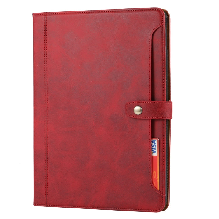 For iPad 10.2 Calf Texture Double Fold Clasp Horizontal Flip Leather Case with Photo Frame & Holder & Card Slots & Wallet
