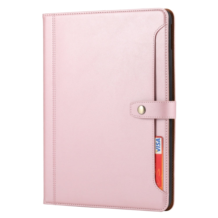 For iPad 10.2 Calf Texture Double Fold Clasp Horizontal Flip Leather Case with Photo Frame & Holder & Card Slots & Wallet