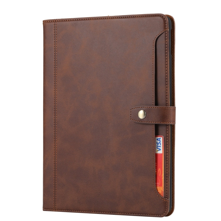 For iPad 10.2 Calf Texture Double Fold Clasp Horizontal Flip Leather Case with Photo Frame & Holder & Card Slots & Wallet