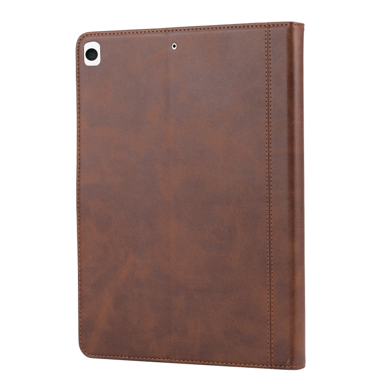For iPad 10.2 Calf Texture Double Fold Clasp Horizontal Flip Leather Case with Photo Frame & Holder & Card Slots & Wallet