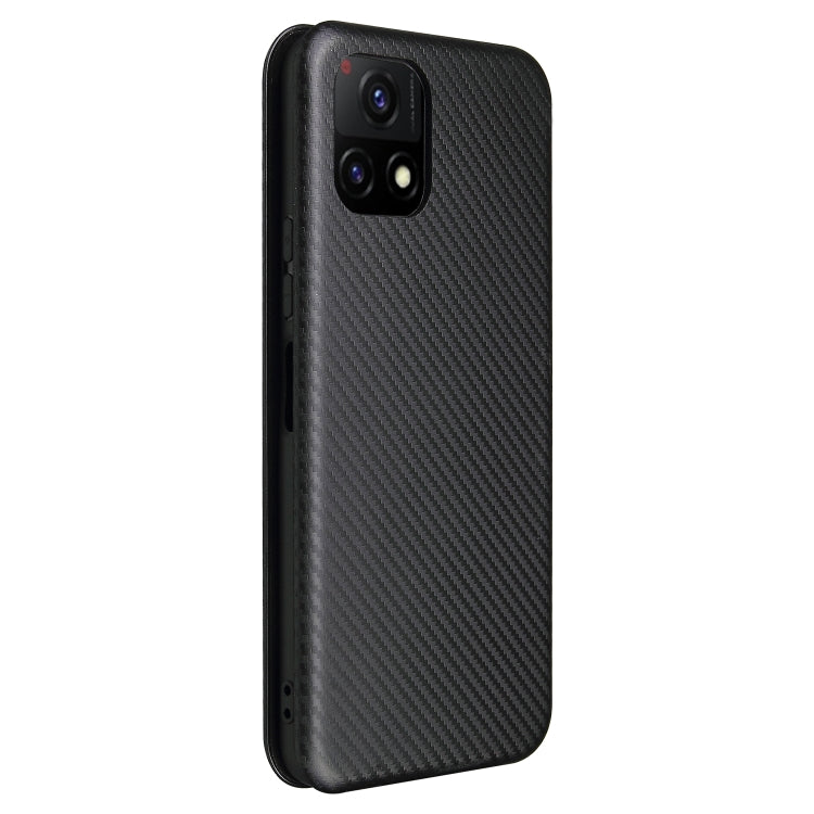 For vivo Y52s 5G / iQOO U3 Carbon Fiber Texture Horizontal Flip TPU + PC + PU Leather Case with Card Slot