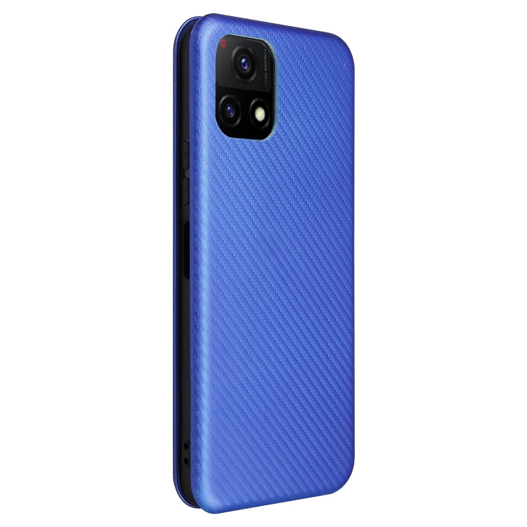 For vivo Y52s 5G / iQOO U3 Carbon Fiber Texture Horizontal Flip TPU + PC + PU Leather Case with Card Slot