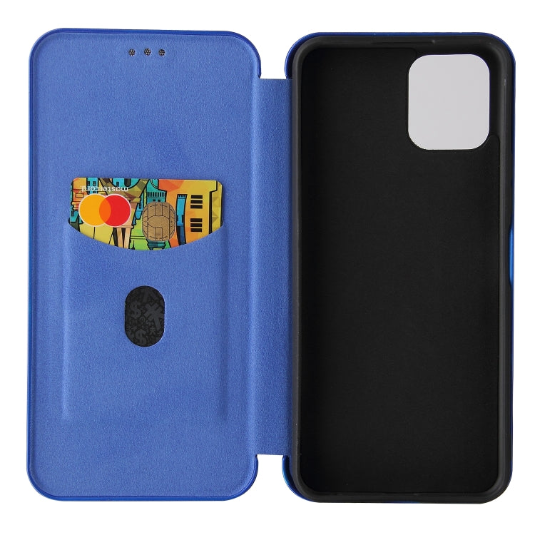 For vivo Y52s 5G / iQOO U3 Carbon Fiber Texture Horizontal Flip TPU + PC + PU Leather Case with Card Slot