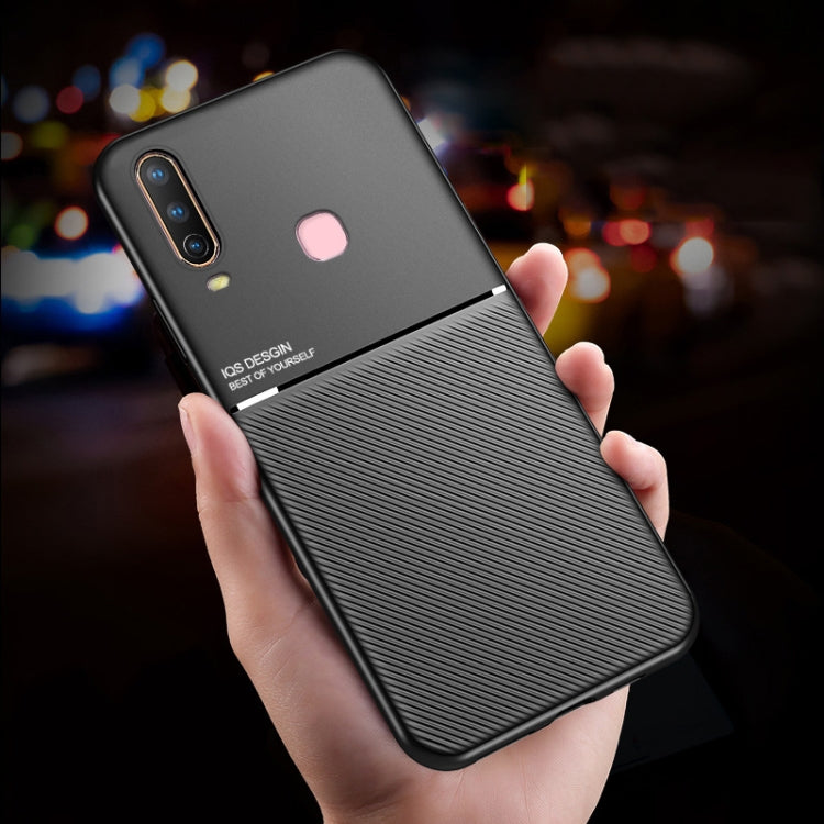 For vivo Y3 / Y17 Classic Tilt Strip Grain Magnetic Shockproof PC + TPU Case