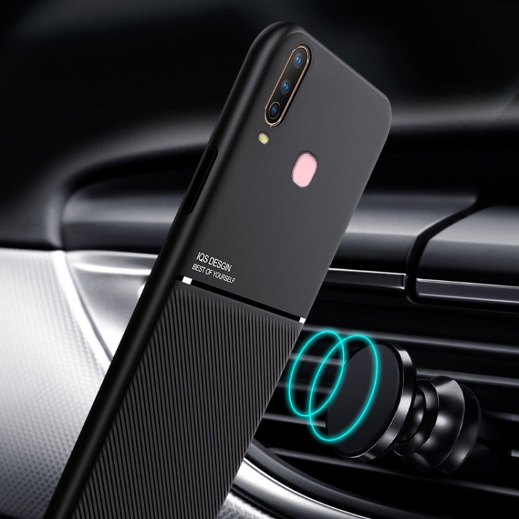 For vivo Y3 / Y17 Classic Tilt Strip Grain Magnetic Shockproof PC + TPU Case