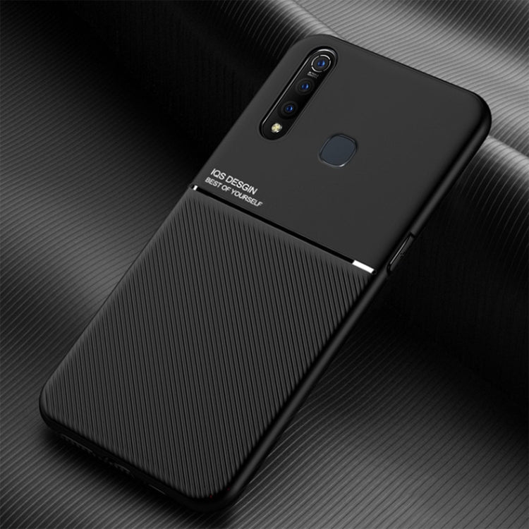 For vivo Z5x Classic Tilt Strip Grain Magnetic Shockproof PC + TPU Case