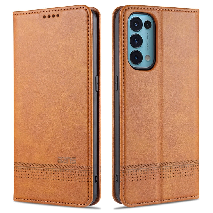 For Oppo Reno5 5G AZNS Magnetic Calf Texture Horizontal Flip Leather Case with Card Slots & Holder & Wallet