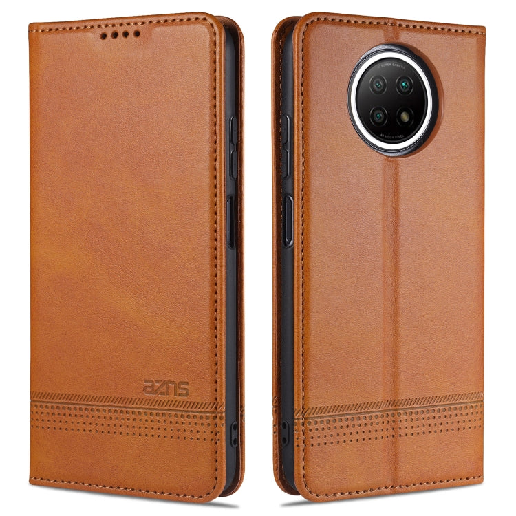 For Xiaomi Redmi Note 9 5G AZNS Magnetic Calf Texture Horizontal Flip Leather Case with Card Slots & Holder & Wallet