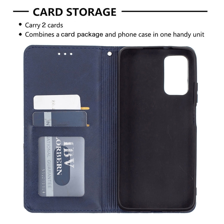 For Xiaomi Poco M3 Prismatic Invisible Magnetic Horizontal Flip Leather Case with Holder & Card Slots & Photo Frame