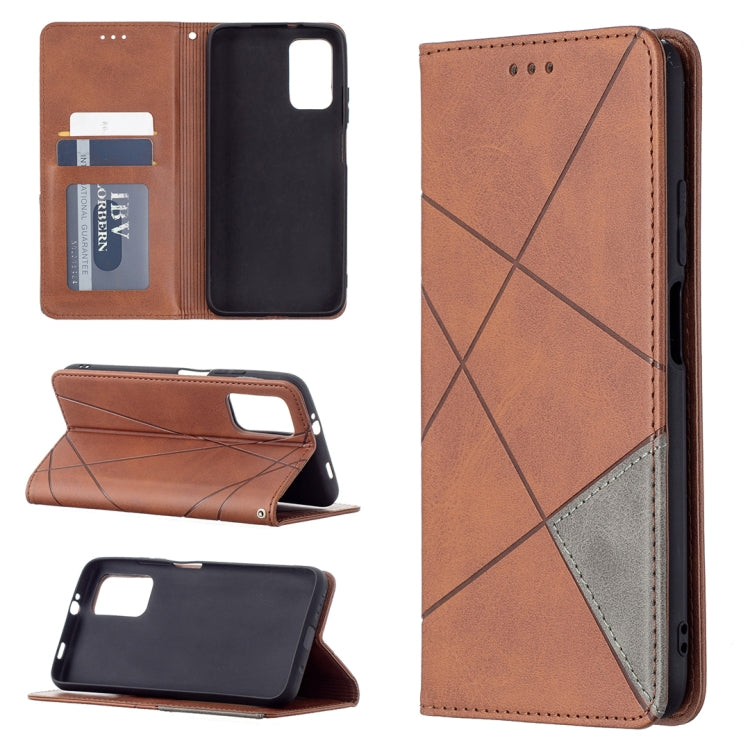 For Xiaomi Poco M3 Prismatic Invisible Magnetic Horizontal Flip Leather Case with Holder & Card Slots & Photo Frame