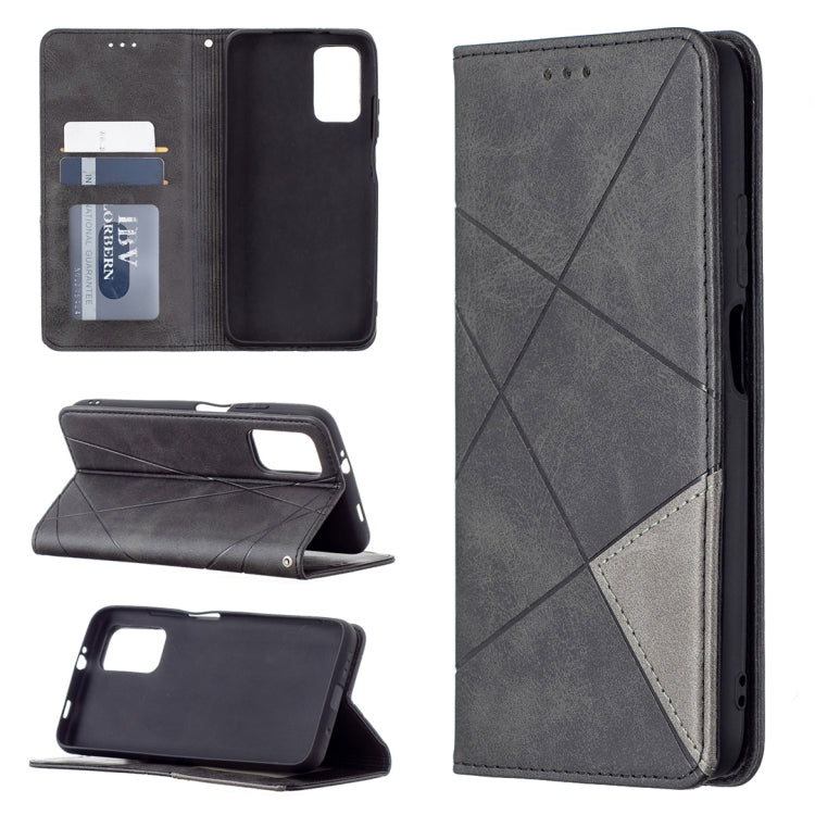 For Xiaomi Poco M3 Prismatic Invisible Magnetic Horizontal Flip Leather Case with Holder & Card Slots & Photo Frame