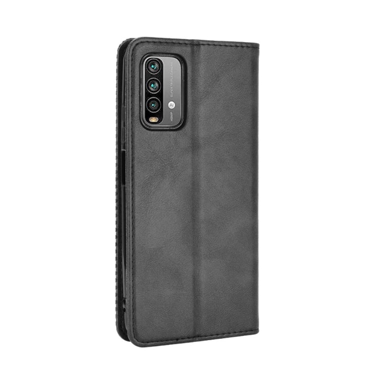 For Xiaomi Redmi 9T/ 9 Power Magnetic Buckle Retro Crazy Horse Texture Horizontal Flip Leather Case with Holder & Card Slots & Photo Frame
