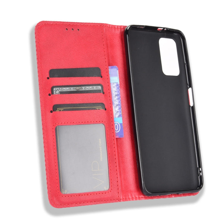 For Xiaomi Redmi 9T/ 9 Power Magnetic Buckle Retro Crazy Horse Texture Horizontal Flip Leather Case with Holder & Card Slots & Photo Frame