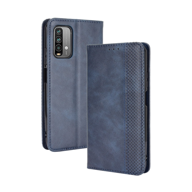 For Xiaomi Redmi 9T/ 9 Power Magnetic Buckle Retro Crazy Horse Texture Horizontal Flip Leather Case with Holder & Card Slots & Photo Frame
