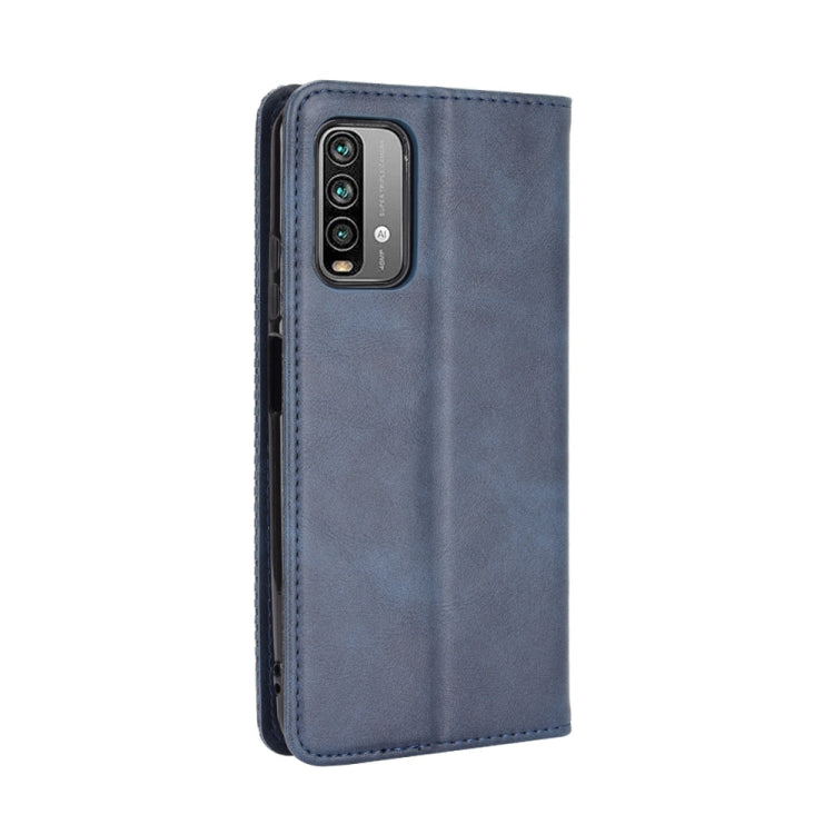For Xiaomi Redmi 9T/ 9 Power Magnetic Buckle Retro Crazy Horse Texture Horizontal Flip Leather Case with Holder & Card Slots & Photo Frame