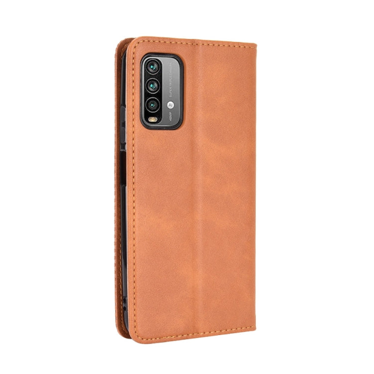 For Xiaomi Redmi 9T/ 9 Power Magnetic Buckle Retro Crazy Horse Texture Horizontal Flip Leather Case with Holder & Card Slots & Photo Frame