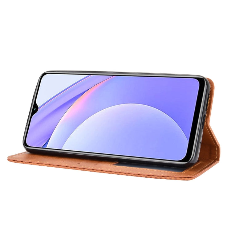 For Xiaomi Redmi 9T/ 9 Power Magnetic Buckle Retro Crazy Horse Texture Horizontal Flip Leather Case with Holder & Card Slots & Photo Frame