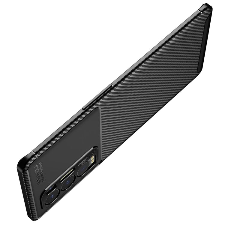 For OPPO Reno5 Pro Plus Carbon Fiber Texture Shockproof TPU Case