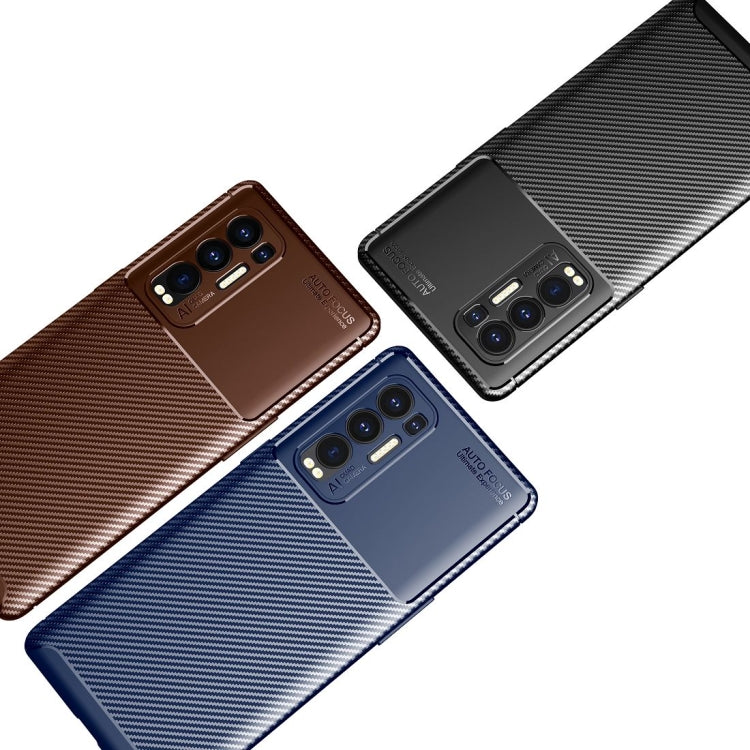 For OPPO Reno5 Pro Plus Carbon Fiber Texture Shockproof TPU Case