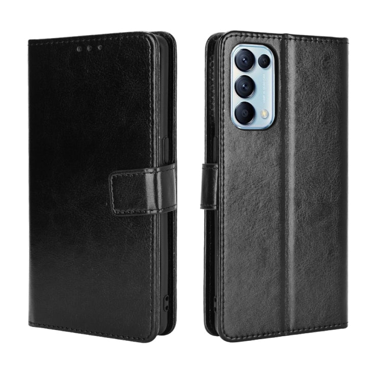 For OPPO Reno5 5G Retro Crazy Horse Texture Horizontal Flip Leather Case with Holder & Card Slots & Photo Frame