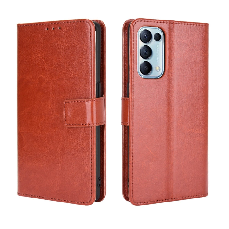 For OPPO Reno5 5G Retro Crazy Horse Texture Horizontal Flip Leather Case with Holder & Card Slots & Photo Frame