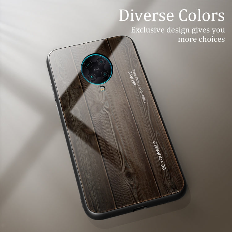 For Xiaomi Redmi K30 Pro Wood Grain Glass Protective Case