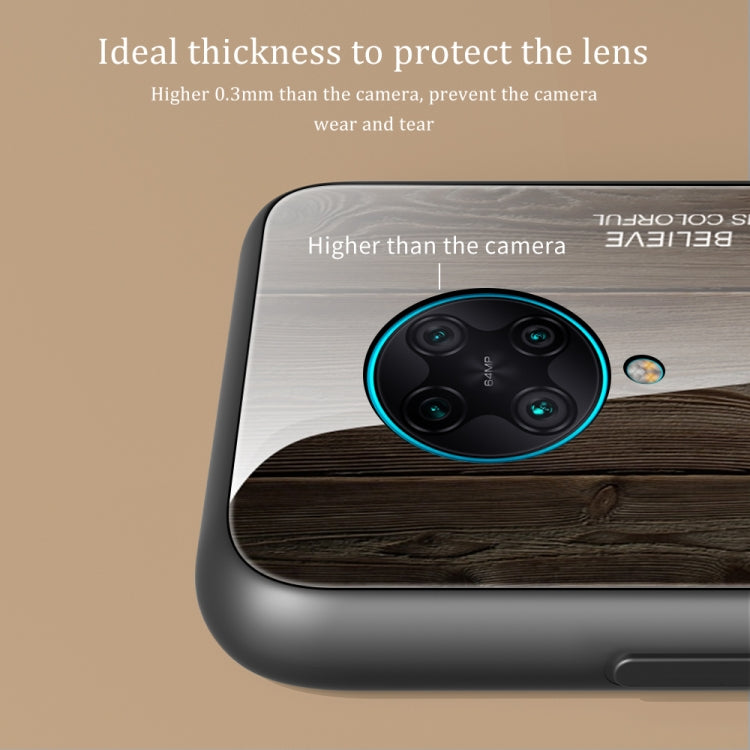 For Xiaomi Redmi K30 Pro Wood Grain Glass Protective Case