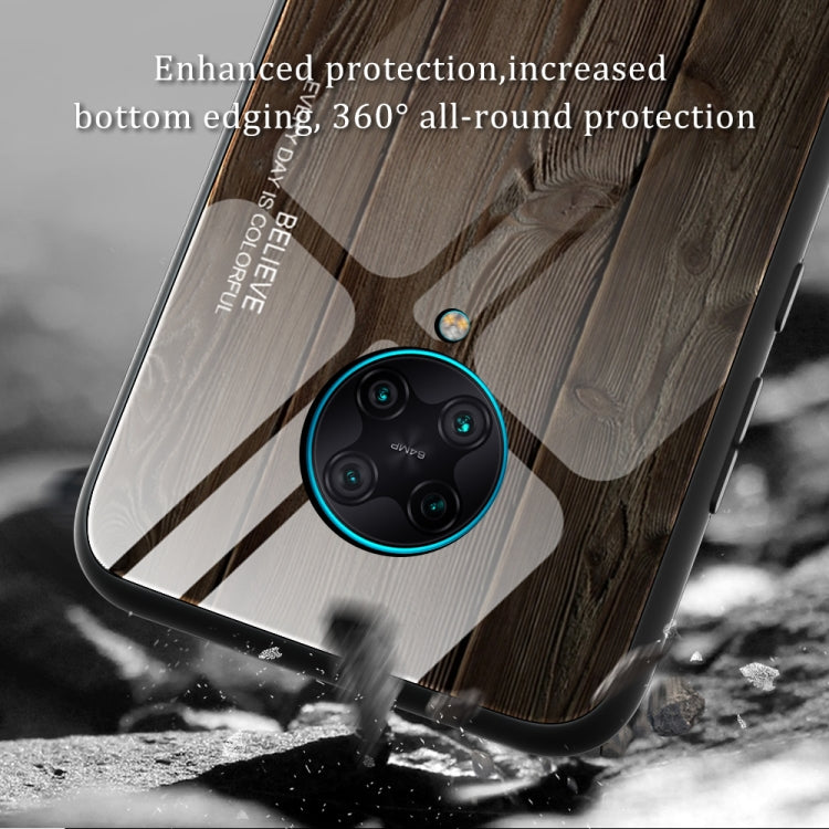 For Xiaomi Redmi K30 Pro Wood Grain Glass Protective Case