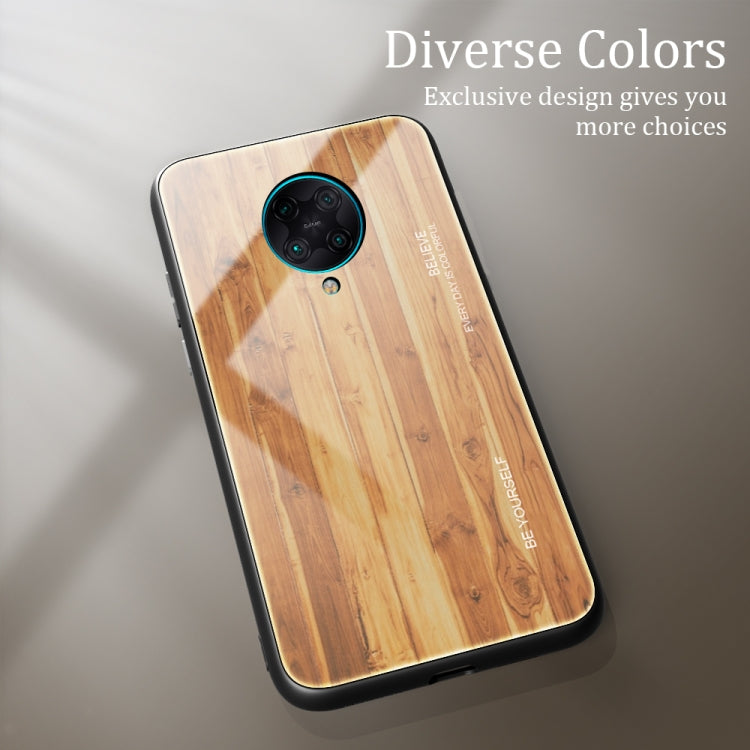 For Xiaomi Redmi K30 Pro Wood Grain Glass Protective Case