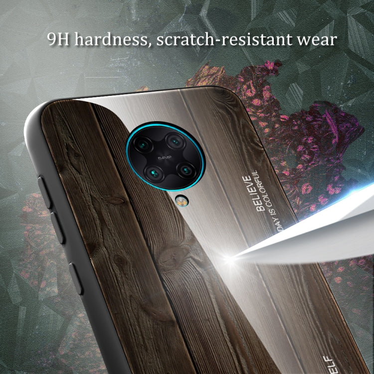 For Xiaomi Redmi K30 Pro Wood Grain Glass Protective Case