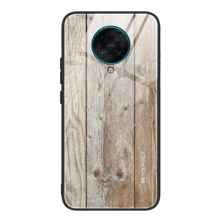 For Xiaomi Redmi K30 Pro Wood Grain Glass Protective Case