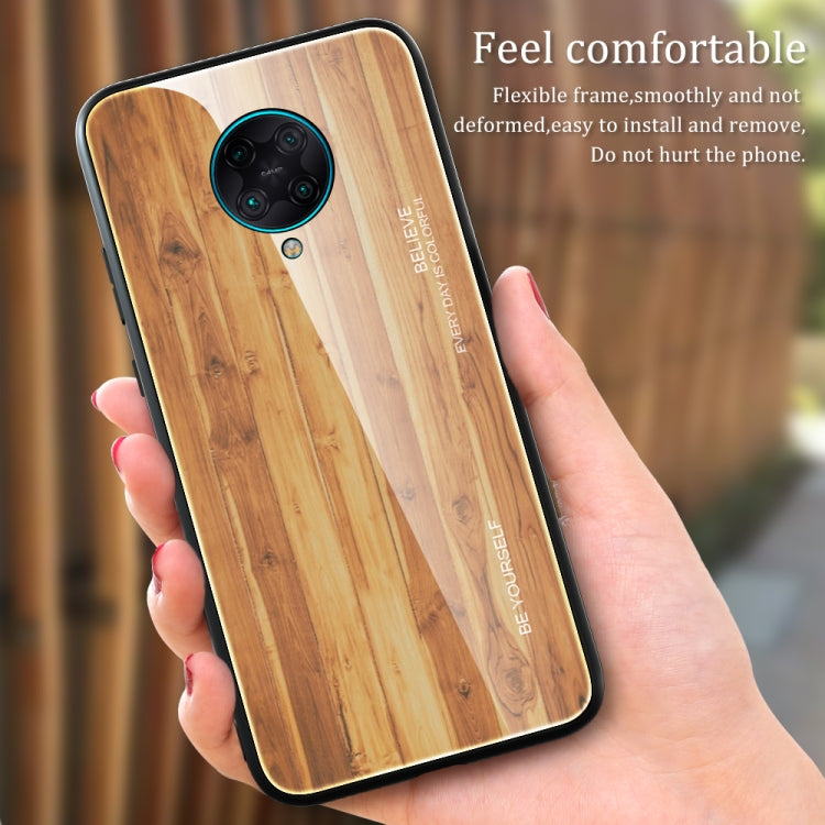 For Xiaomi Redmi K30 Pro Wood Grain Glass Protective Case