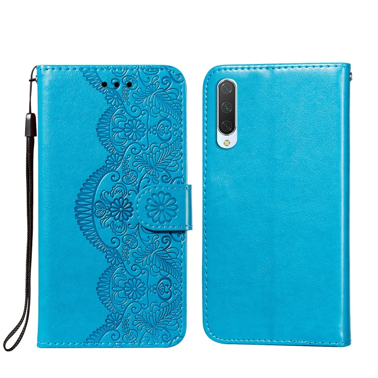 For Xiaomi Mi CC9 / Mi 9 Lite Flower Vine Embossing Pattern Horizontal Flip Leather Case with Card Slot & Holder & Wallet & Lanyard