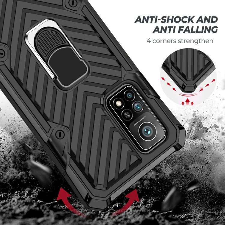 For Xiaomi Mi 10T 5G / 10T Pro 5G Cool Armor PC + TPU Shockproof Case with 360 Degree Rotation Ring Holder
