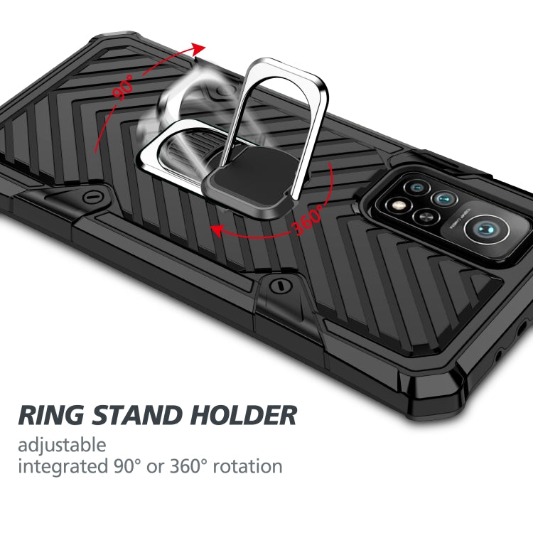 For Xiaomi Mi 10T 5G / 10T Pro 5G Cool Armor PC + TPU Shockproof Case with 360 Degree Rotation Ring Holder