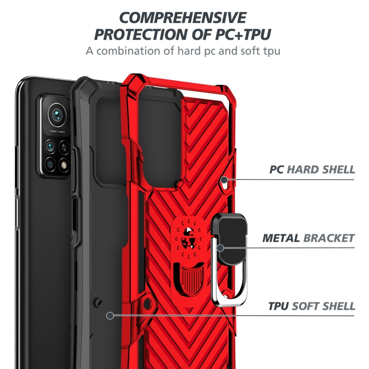 For Xiaomi Mi 10T 5G / 10T Pro 5G Cool Armor PC + TPU Shockproof Case with 360 Degree Rotation Ring Holder