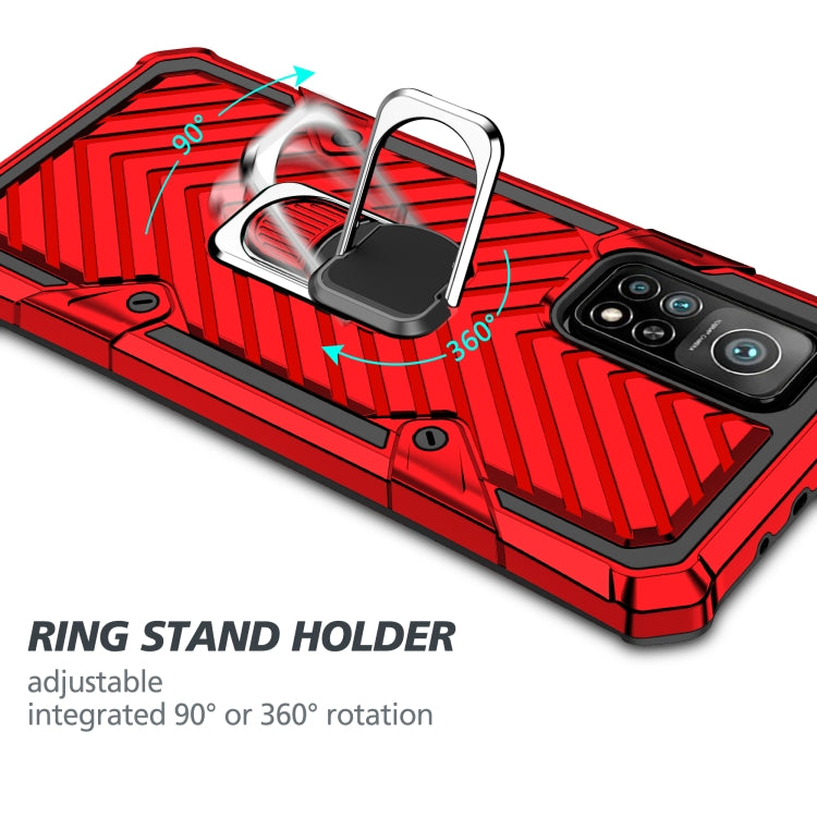 For Xiaomi Mi 10T 5G / 10T Pro 5G Cool Armor PC + TPU Shockproof Case with 360 Degree Rotation Ring Holder